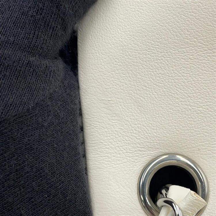 Pre Owned Chanel Mini Matelasse Chain shoulder White/Black Tweed