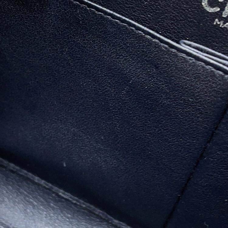 Pre Owned Chanel Chocolate Bar Chain Shoulder Bag Navy Denim