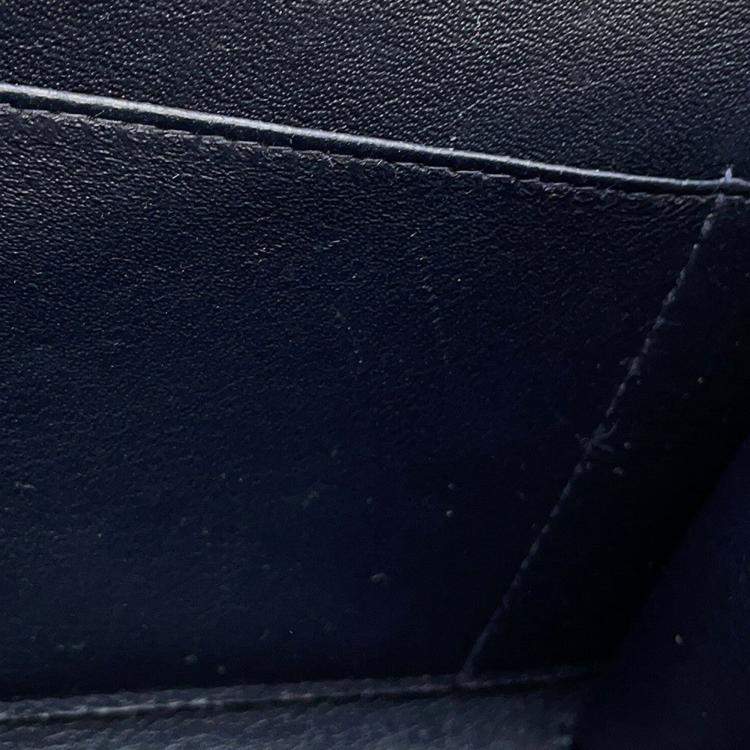 Pre Owned Chanel Chocolate Bar Chain Shoulder Bag Navy Denim