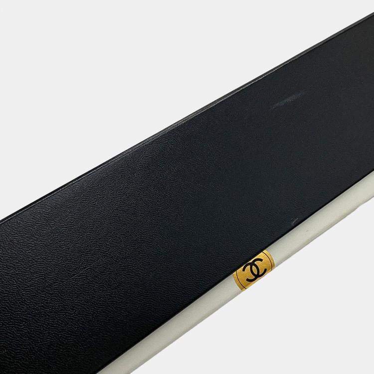 Pre Owned Chanel Chocolate Bar Chain Shoulder Bag Navy Denim