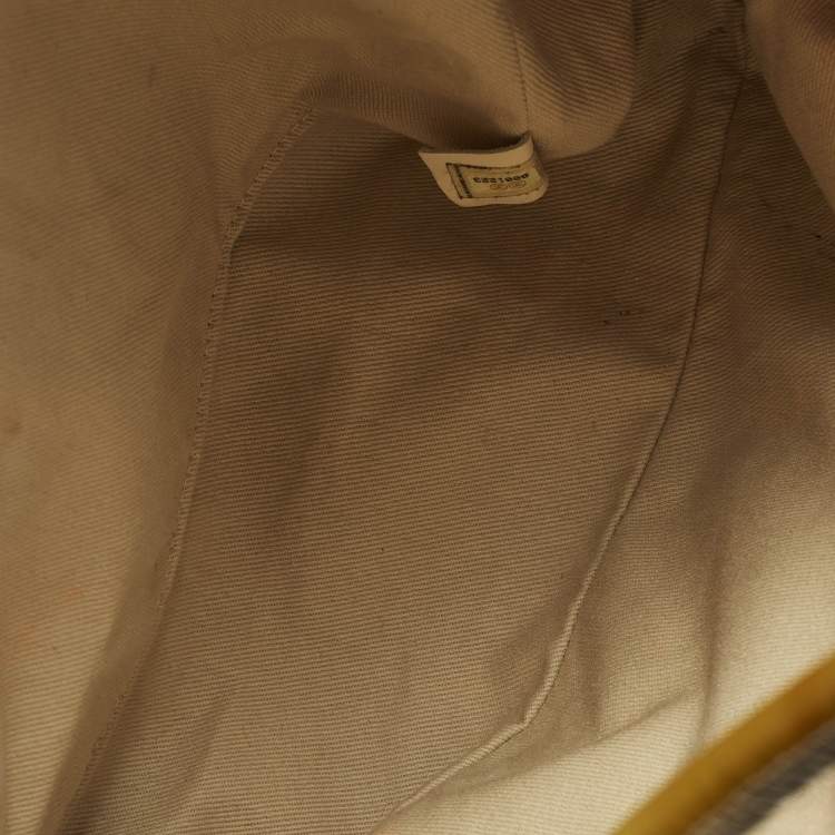 Pre Owned Chanel Camelia Light Green/Mustard Patent Leather and Suede Tote