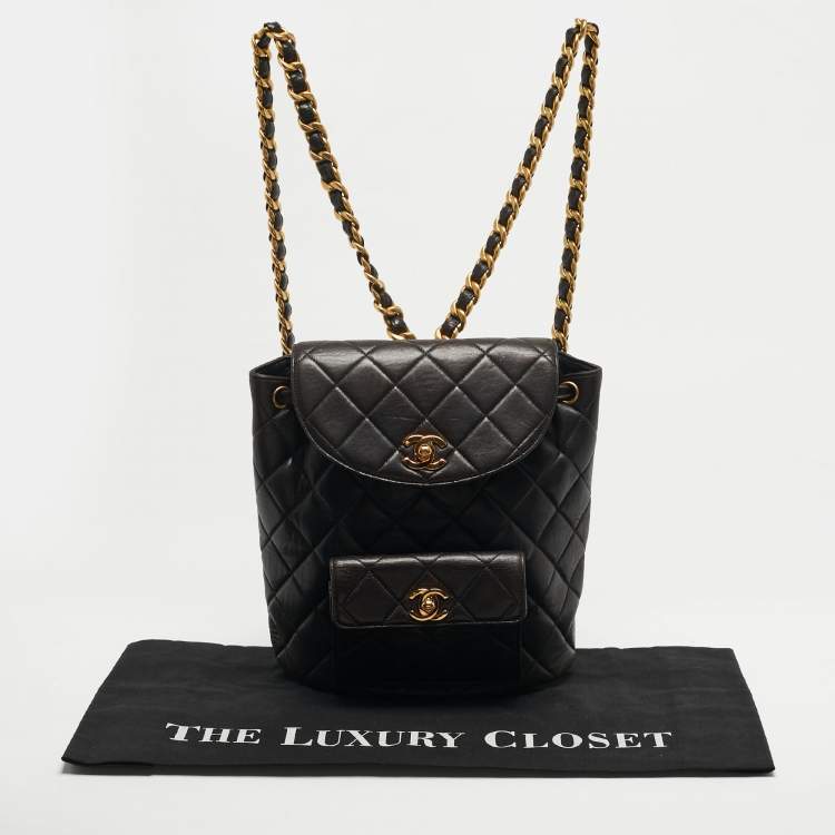 Pre Owned Chanel Duma Choco Brown Quilted Leather Backpack