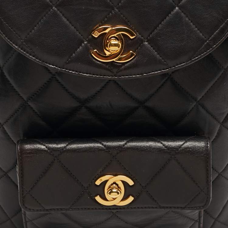Pre Owned Chanel Duma Choco Brown Quilted Leather Backpack