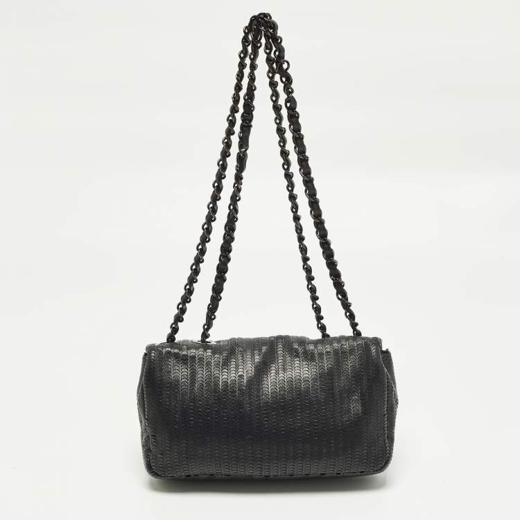 Pre Owned حقيبة شانيل كلاسيك جلد وردي مبطن صغيرة بقلاب مزدوج