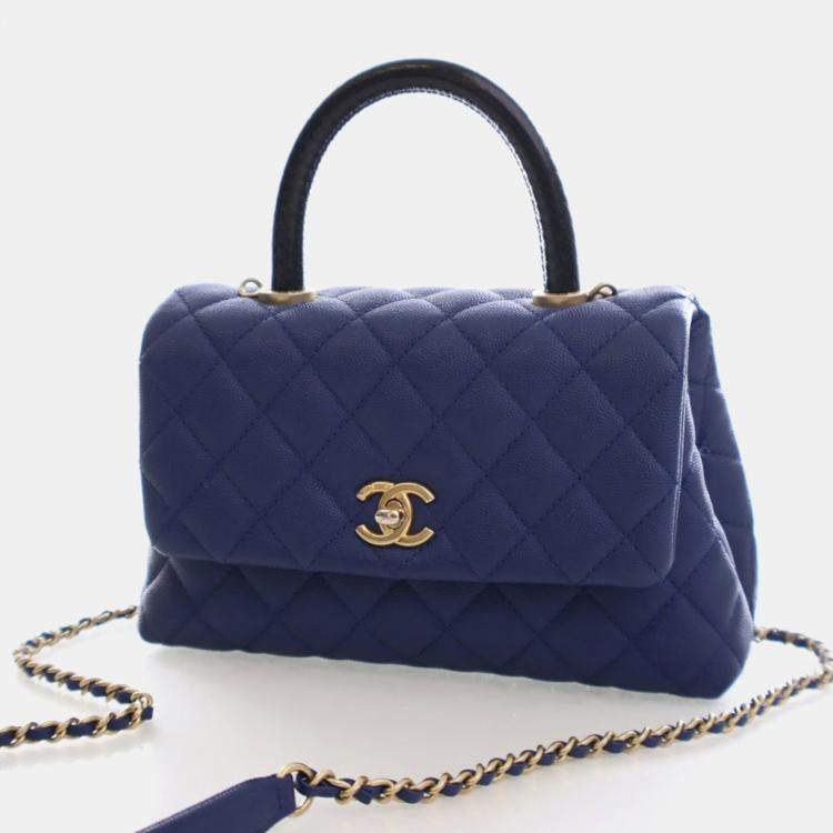 Pre Owned Chanel Mini Caviar Coco Handle Bag