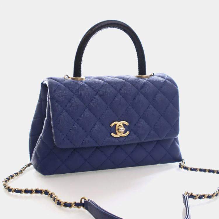 Pre Owned Chanel Mini Caviar Coco Handle Bag