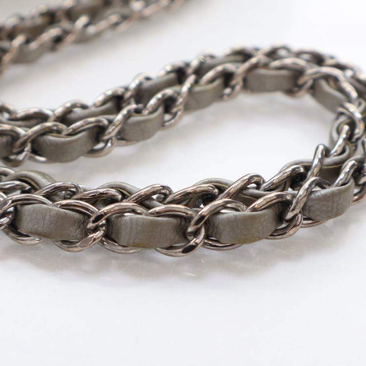 Pre Owned Chanel Medium Caviar Chevron Classic Double Flap Bag