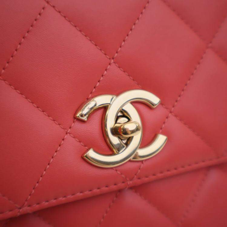 Pre Owned Chanel Small Lambskin Trendy CC Top Handle Bag