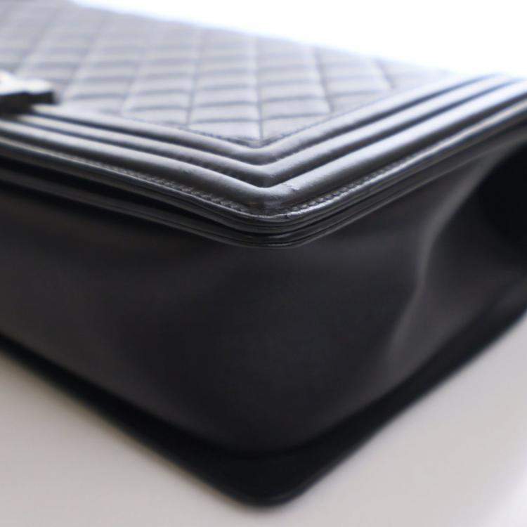 Pre Owned Chanel Large Lambskin Boy Bag