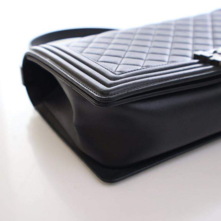 Pre Owned Chanel Large Lambskin Boy Bag