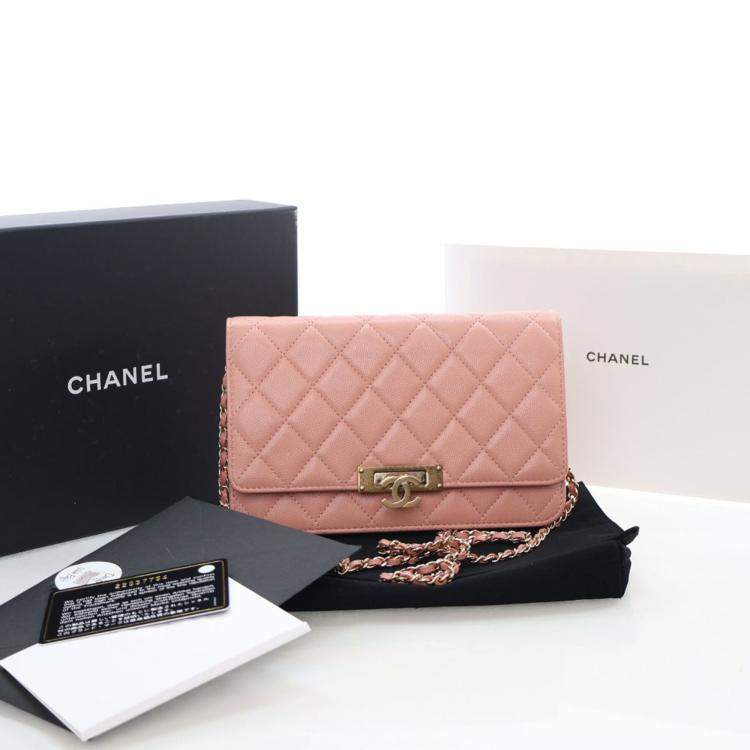 Pre Owned Chanel Caviar Golden Class Wallet on a Chain (WOC)