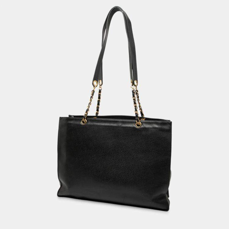 Pre Owned Chanel Black CC Caviar Tote