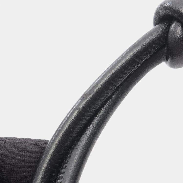 Pre Owned Chanel Cambon Ligne Black White Leather Shoulder Bag