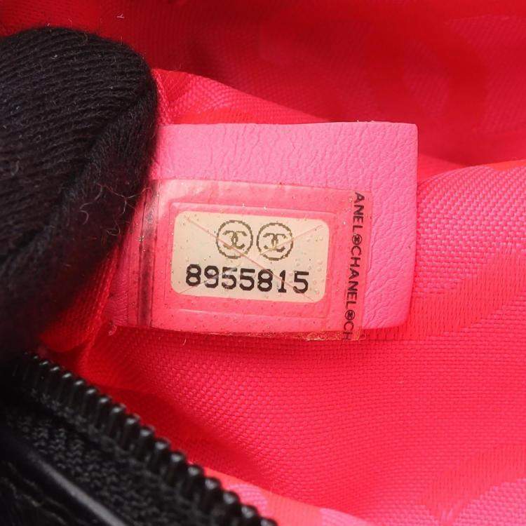 Pre Owned Chanel Cambon Ligne Black White Leather Shoulder Bag