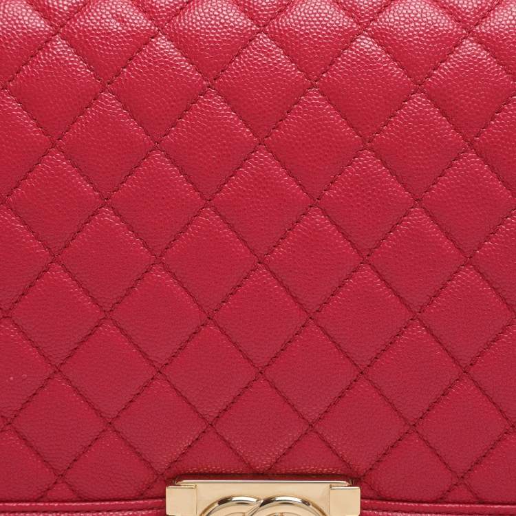 Pre Owned Chanel Mew Medium Boy Pink Quilted Leather Flap bag