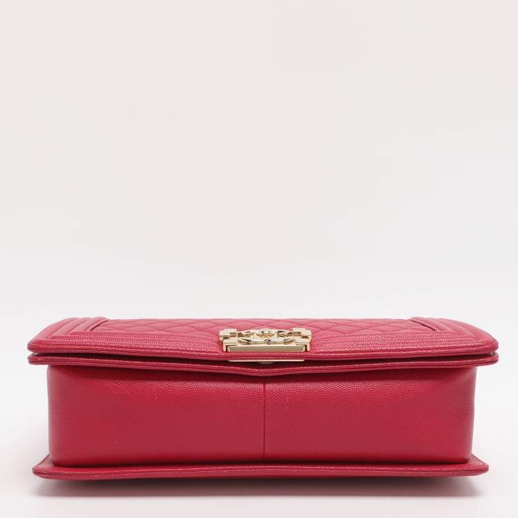 Pre Owned Chanel Mew Medium Boy Pink Quilted Leather Flap bag