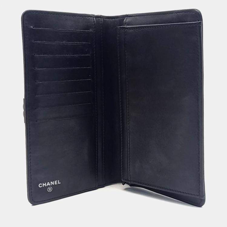 Pre Owned Chanel Black Caviar Boy Long Wallet