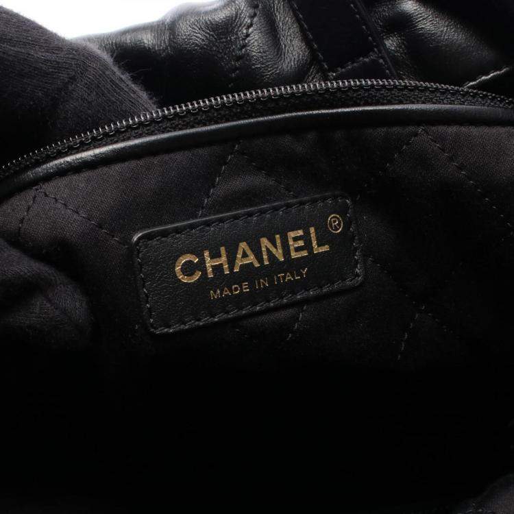 Pre Owned Chanel 22 Large Backpack Leather Black