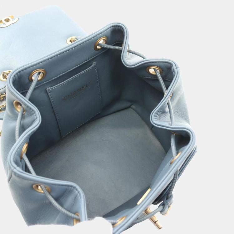 Pre Owned Chanel Matelasse Backpack Lambskin (Sheepskin) Blue