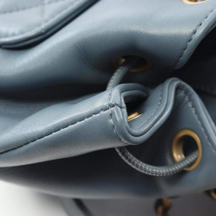 Pre Owned Chanel Matelasse Backpack Lambskin (Sheepskin) Blue