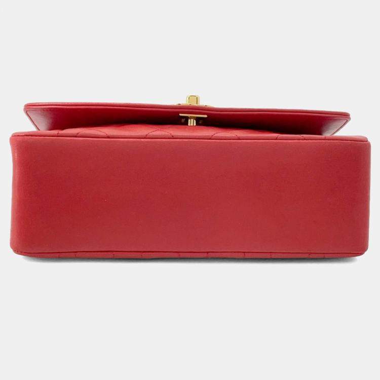 Pre Owned Chanel Chain Shoulder Bag Matelasse Coco Mark Diana Lambskin