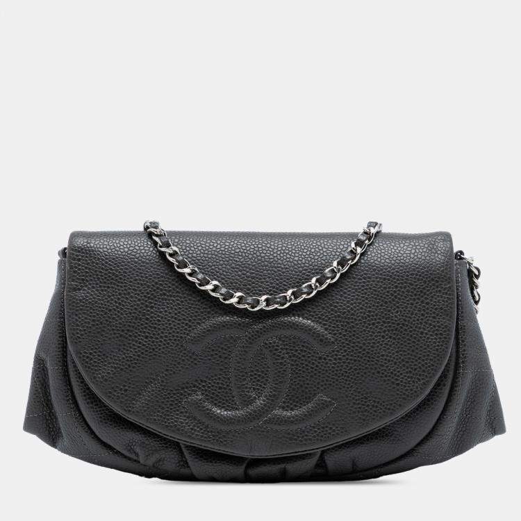 Pre Owned Chanel CC Caviar Half Moon Wallet on Chain