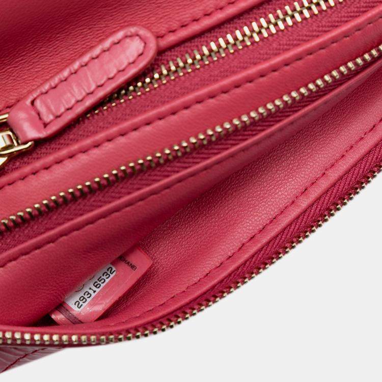 Pre Owned Chanel Pink Crumpled Calfskin 31 Clutch