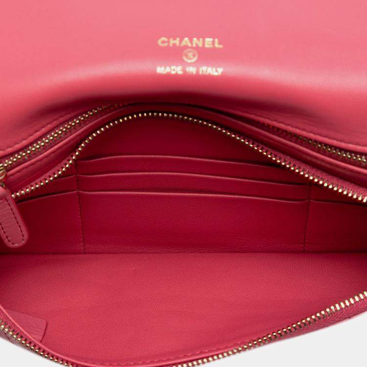 Pre Owned Chanel Pink Crumpled Calfskin 31 Clutch