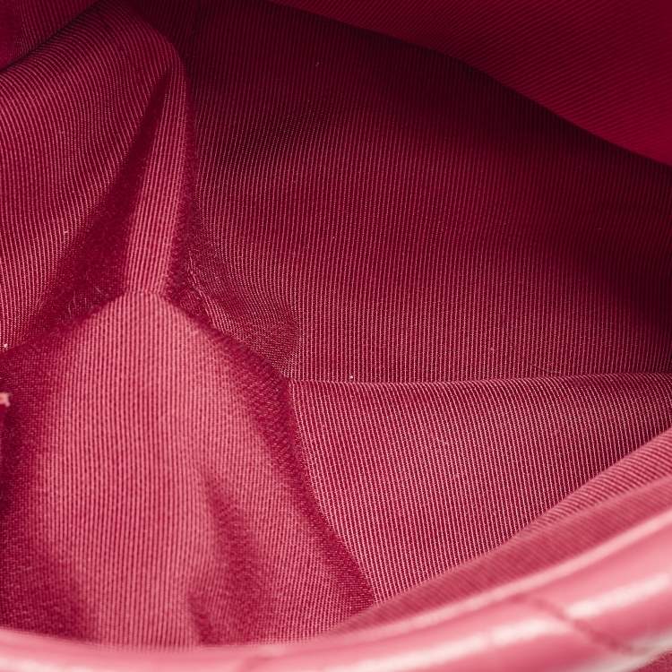 Pre Owned Chanel 19 Small Pink Quilted Leather Flap Bag