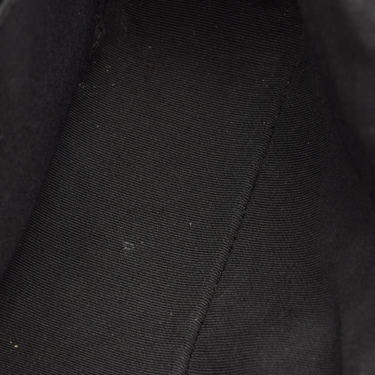 Pre Owned Chanel Statement Medium Black Chevron Leather Flap Bag