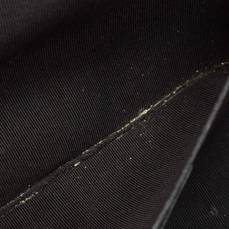 Pre Owned Chanel Statement Medium Black Chevron Leather Flap Bag