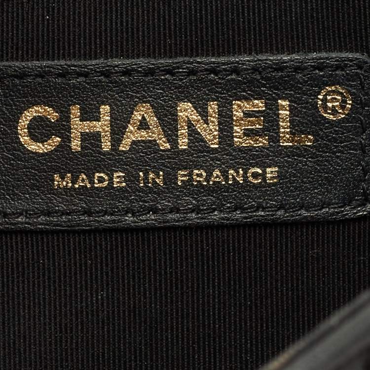 Pre Owned Chanel Statement Medium Black Chevron Leather Flap Bag