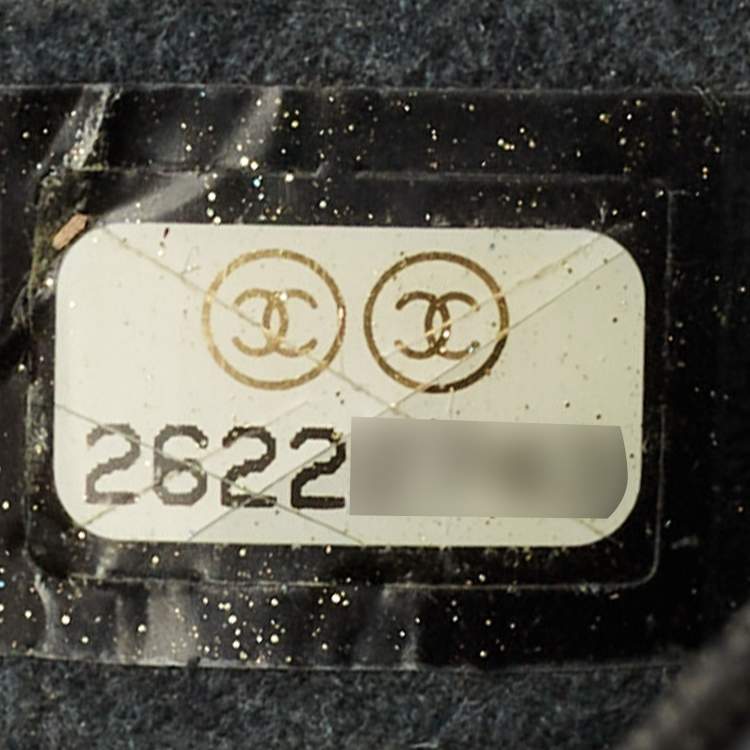 Pre Owned Chanel Statement Medium Black Chevron Leather Flap Bag