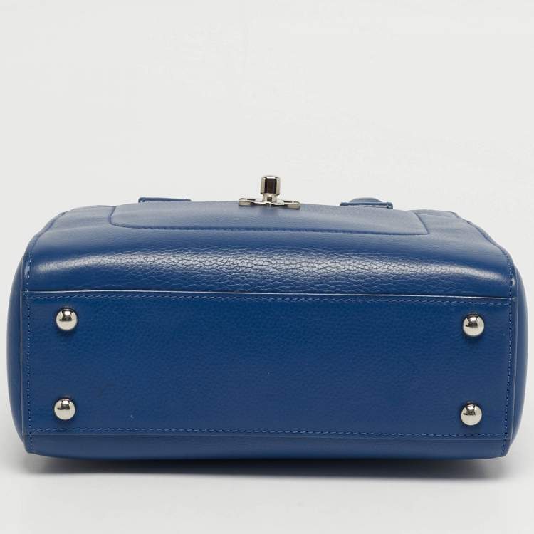 Pre Owned Chanel Neo Executive Mini Blue Leather Tote