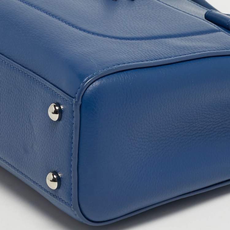 Pre Owned Chanel Neo Executive Mini Blue Leather Tote