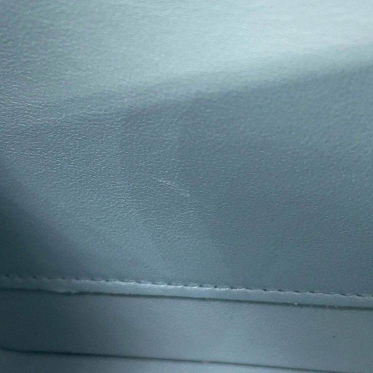 Pre Owned Chanel Matelasse W Flap Chain shoulder Bag Light Blue Caviar Leather Size 25