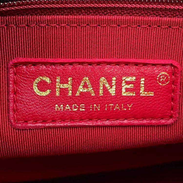 Pre Owned Chanel Bowling Bag Black Caviar Leather Lambskin Size Large