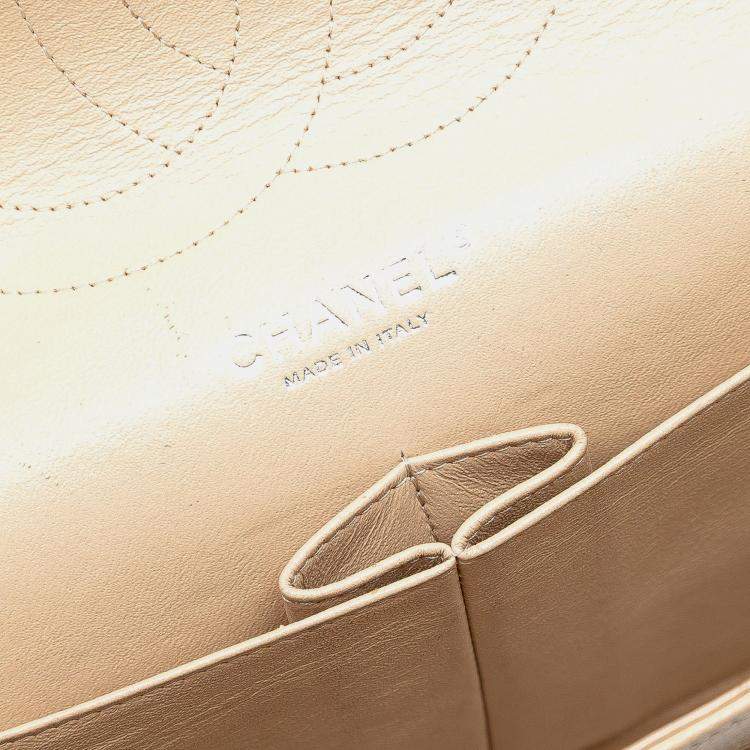 Pre Owned Chanel Beige Jumbo Classic Caviar Double Flap