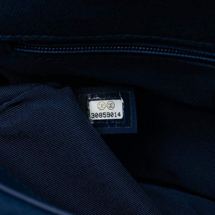 Pre Owned Chanel Blue Medium Canvas and Cotton 19 Flap