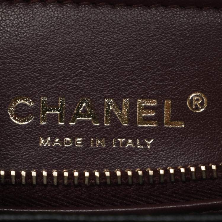 Pre Owned Chanel Coco Handle Large Black Quilted Caviar Leather Top Handle Bag