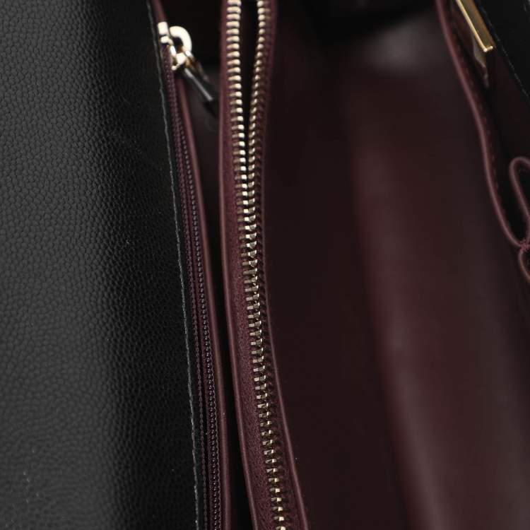 Pre Owned Chanel Coco Handle Large Black Quilted Caviar Leather Top Handle Bag