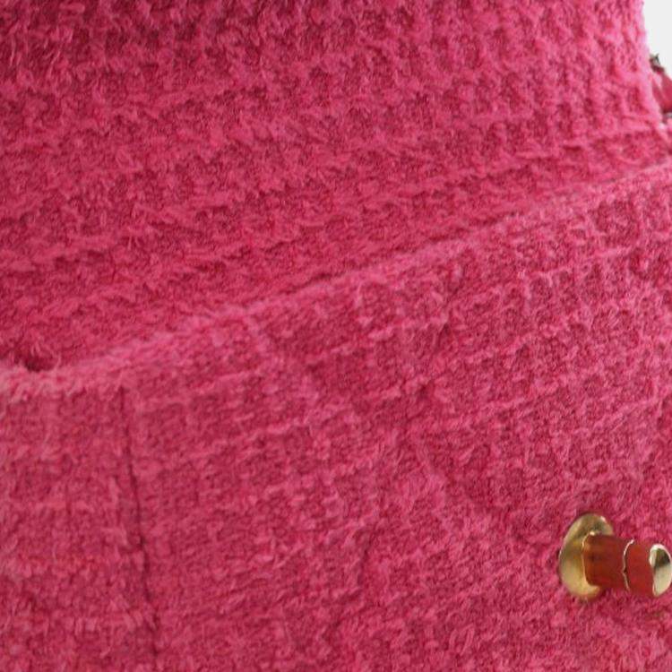 Pre Owned Chanel Pink Medium Tweed 19 Flap