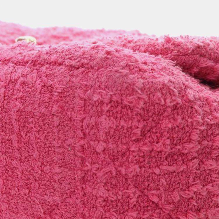 Pre Owned Chanel Pink Medium Tweed 19 Flap