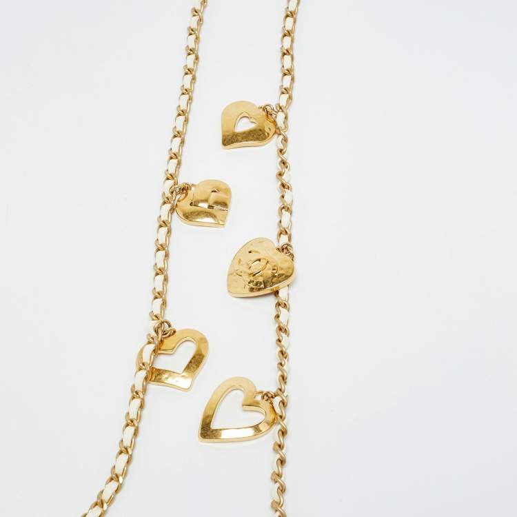 Pre Owned Chanel Heart Charm Classic Single New Mini White Quilted Leather Flap Bag