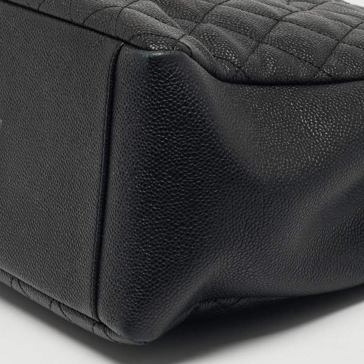 Pre Owned Chanel GST Black Caviar Quilted Leather Tote