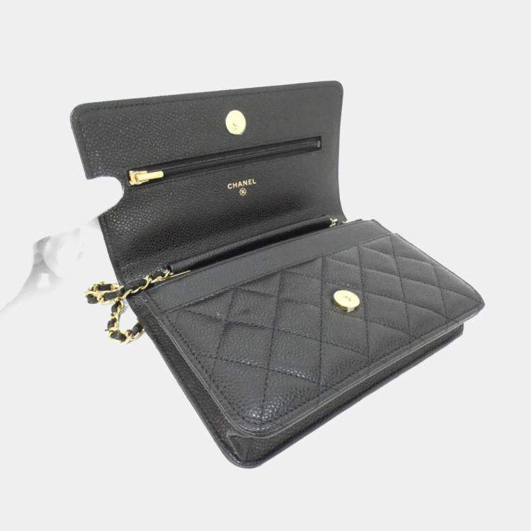 Pre Owned Chanel Timeless Classic Line Chain Wallet