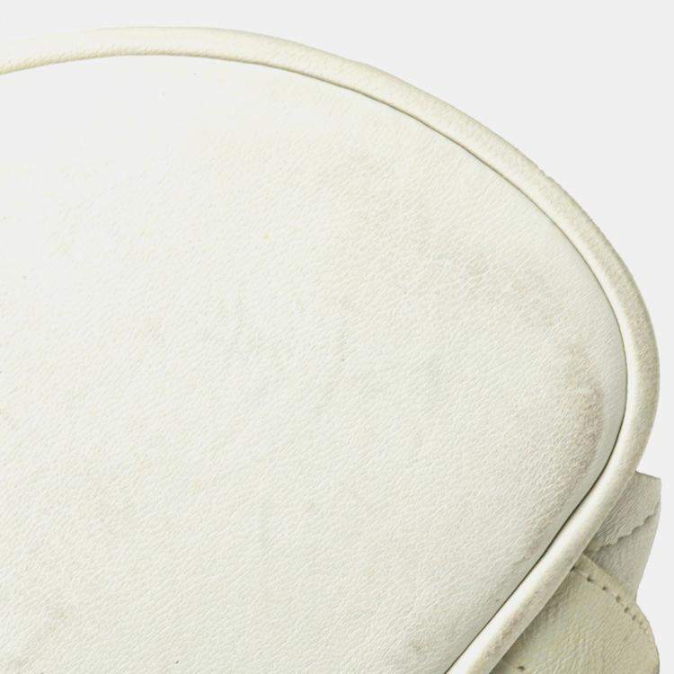 Pre Owned Chanel Matelasse Coco Mark Chain Backpack In White Lambskin