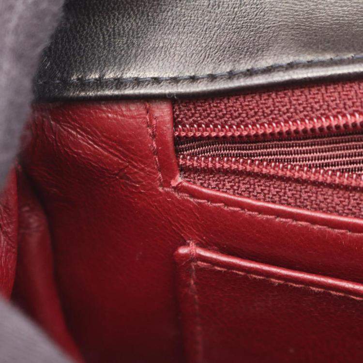 Pre Owned Chanel Matelasse Parent-Child Handbag Lambskin Leather Black