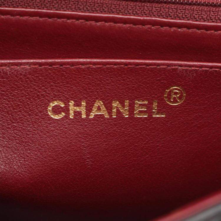 Pre Owned Chanel Matelasse Parent-Child Handbag Lambskin Leather Black