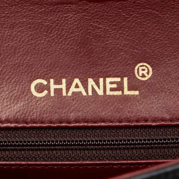 Pre Owned Chanel Matelasse Coco Mark Double Flap Shoulder Bag In Black And Gold Lambskin